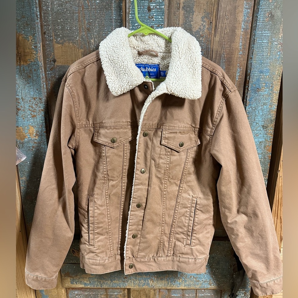 Men’s Chubbies Trucker Sherpa Fleece Lined Jacket The Harvester Small